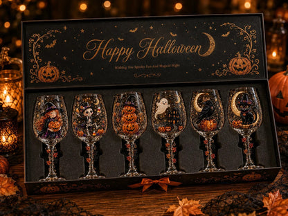 Christmas 3D Wine Glass Set – 6-Piece Holiday Goblet Gift Box for Festive Parties & Entertaining