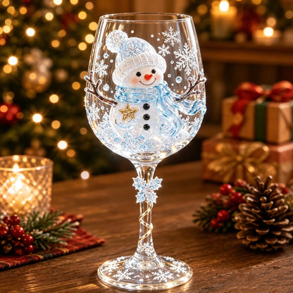 Christmas 3D Wine Glass Set – 6-Piece Holiday Goblet Gift Box for Festive Parties & Entertaining
