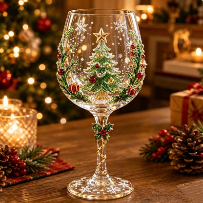 Christmas 3D Wine Glass Set – 6-Piece Holiday Goblet Gift Box for Festive Parties & Entertaining