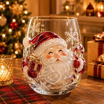 Christmas 3D Wine Glass Set – 6-Piece Holiday Goblet Gift Box for Festive Parties & Entertaining