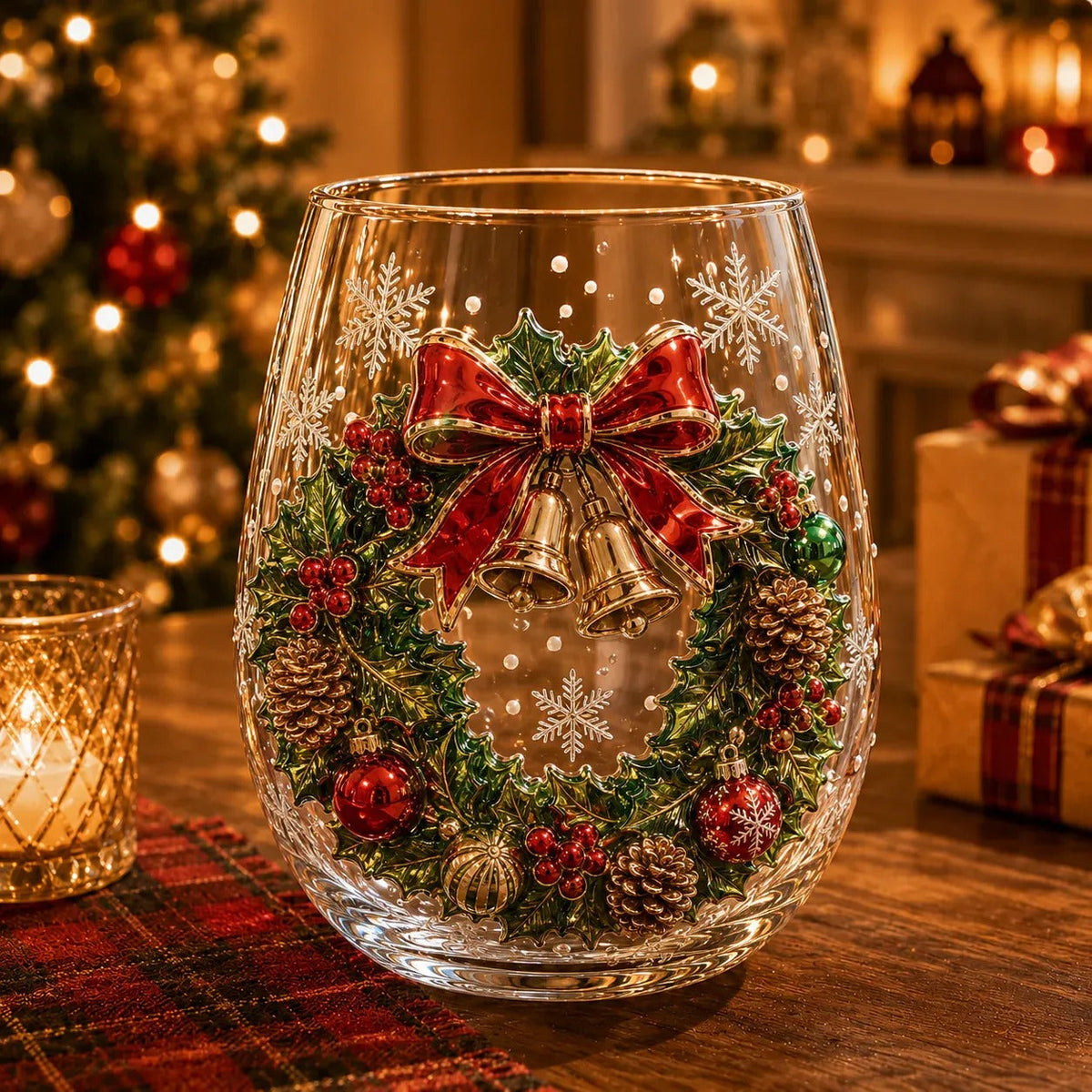 Christmas 3D Wine Glass Set – 6-Piece Holiday Goblet Gift Box for Festive Parties & Entertaining