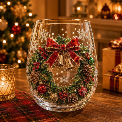 Christmas 3D Wine Glass Set – 6-Piece Holiday Goblet Gift Box for Festive Parties & Entertaining