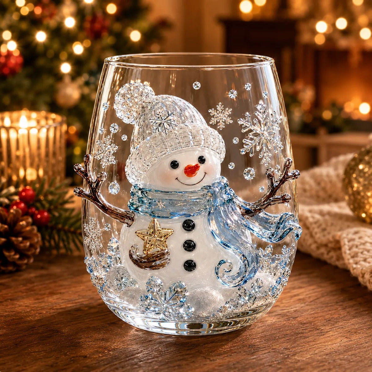 Christmas 3D Wine Glass Set – 6-Piece Holiday Goblet Gift Box for Festive Parties & Entertaining