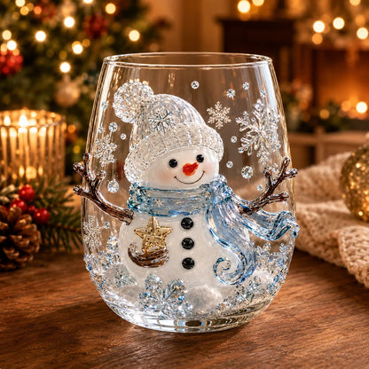 Christmas 3D Wine Glass Set – 6-Piece Holiday Goblet Gift Box for Festive Parties & Entertaining